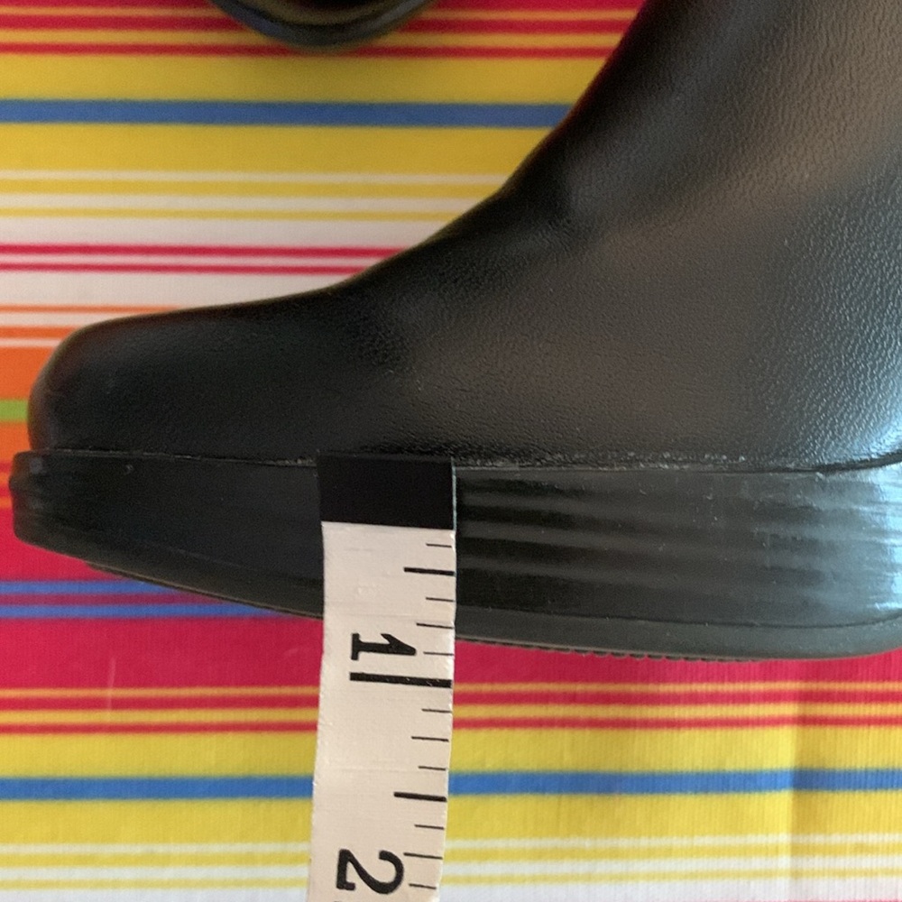 Super Cute Vintage Diba Black Square Toe Platform Boots Sz 8 - Picture 10 of 12